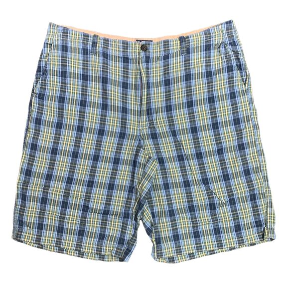 Izod Other - IZOD Jeans Mens Cotton Shorts Plaid Blue Green Summer Beach Golf Size 40